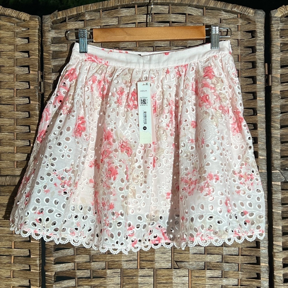 AQUA
Floral Print Eyelet Skirt - 100% Exclusive - Picture 5 of 5